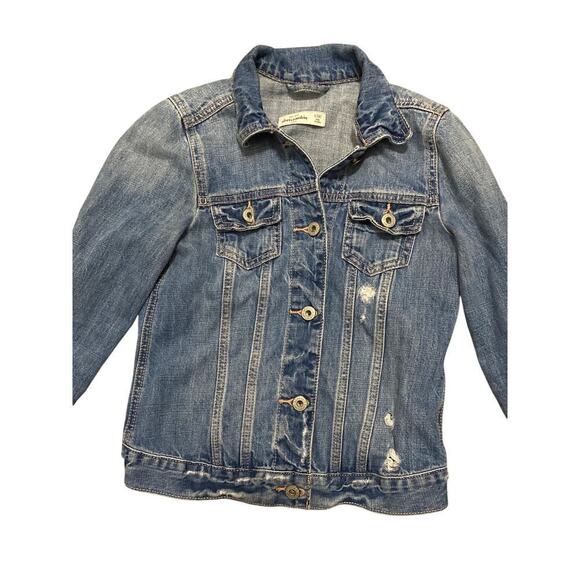 Abercrombie Kids Jean jacket  Girls size 14 DISTRESSED CLEAN CONDITION - Picture 5 of 9